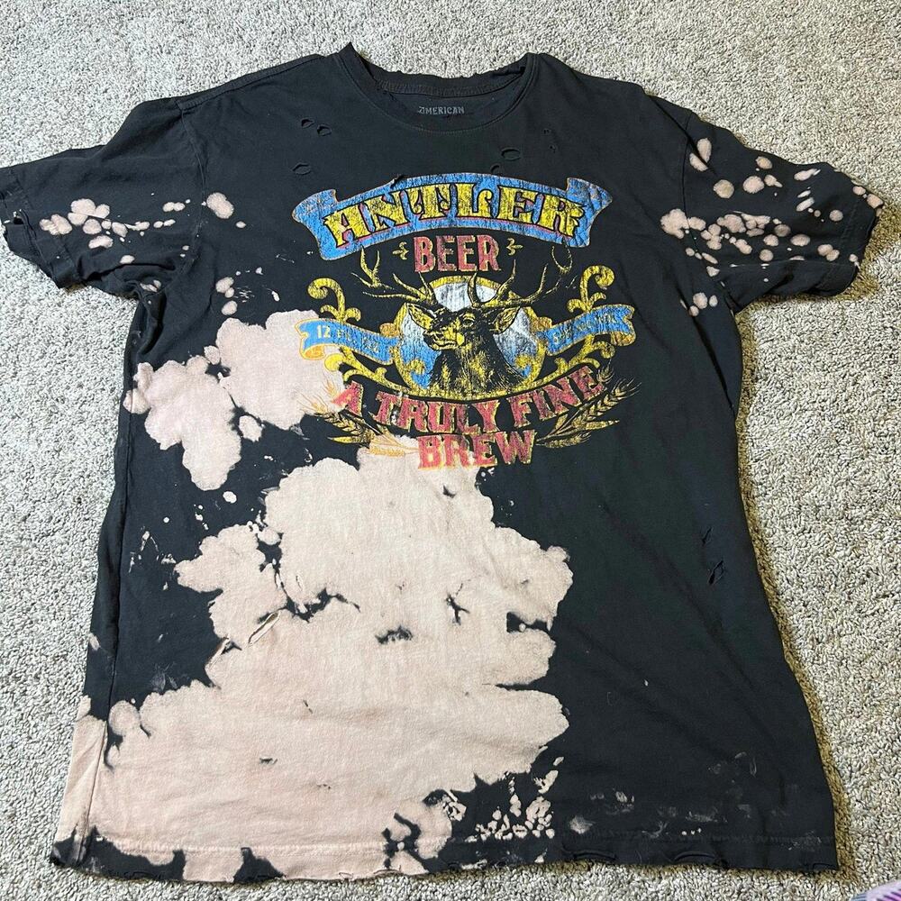 American Highway Antler Beer T Shirt size Large